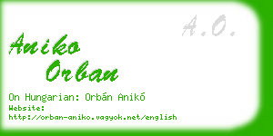 aniko orban business card