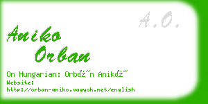 aniko orban business card